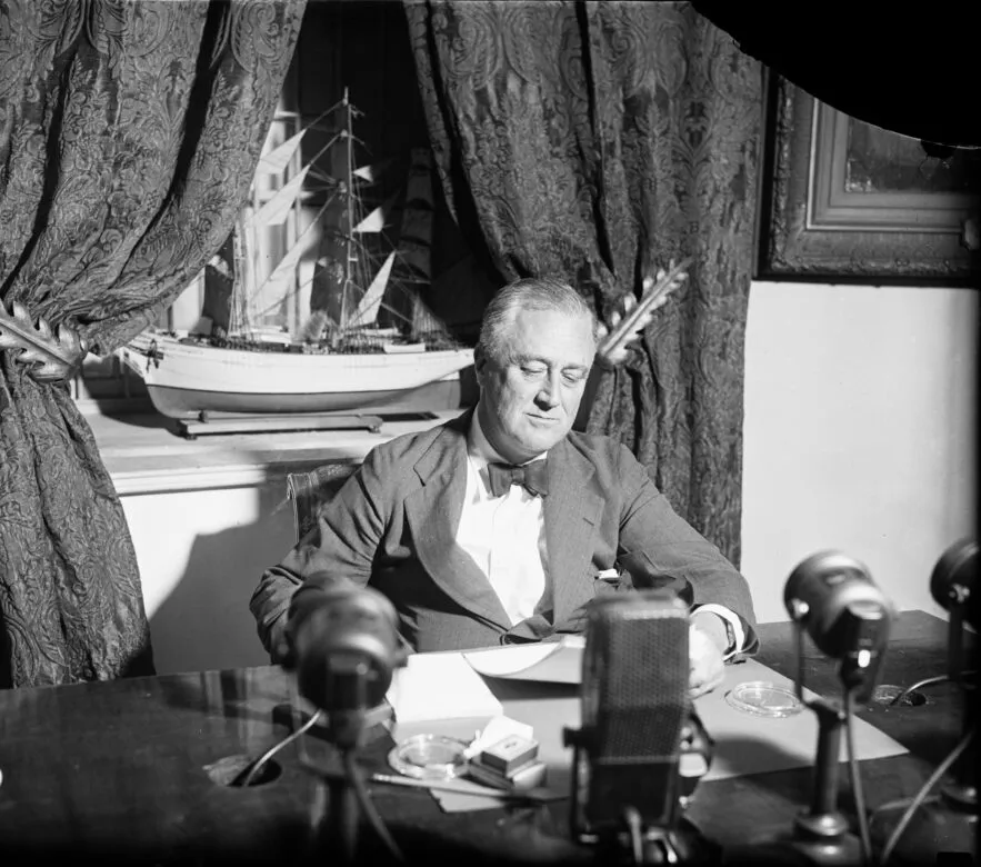 President Franklin D. Roosevelt’s radio talks connected Americans to the White House in a way no medium of communication had yet allowed.
