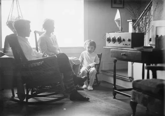 Vintage radio broadcast studio